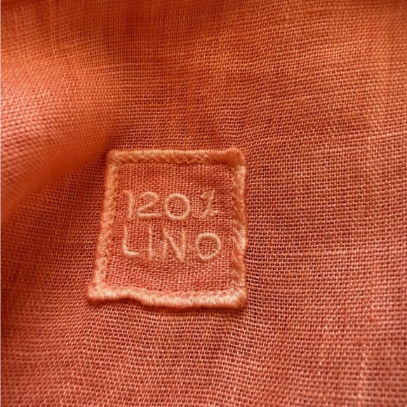 120% Lino Orange Linen Top W/ Lace Trim - Size 42 - US Small NWOT - Picture 6 of 6